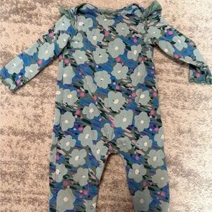 Tea Collection Floral Bodysuit in Blue, Green, and Pink